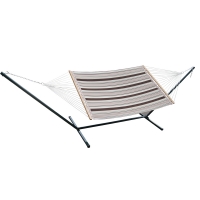 Quilted Reversible Fabric Hammock with Stand