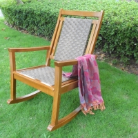Toucan Outdoor® Outdoor Interiors All Weather Wicker Seat and Wood Frame Rocking Chair
