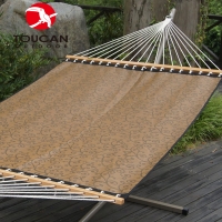 Toucan Outdoor 13 FT Poolside Textilene Hammock,Waterproof and UV Resistance,450 lbs,including a Chain Hanging Kit,Brown