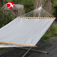 Toucan Outdoor 13 FT Poolside Textilene Hammock,Waterproof and UV Resistance,450 lbs,including a Chain Hanging Kit,Grey