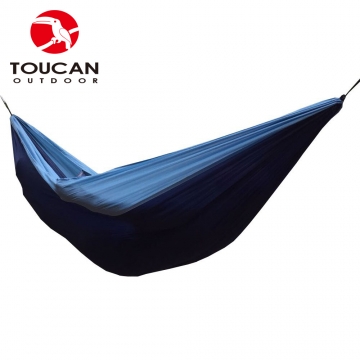 Toucan Outdoor Portable Parachute Nylon Fabric Travel Double Hammock for Camping